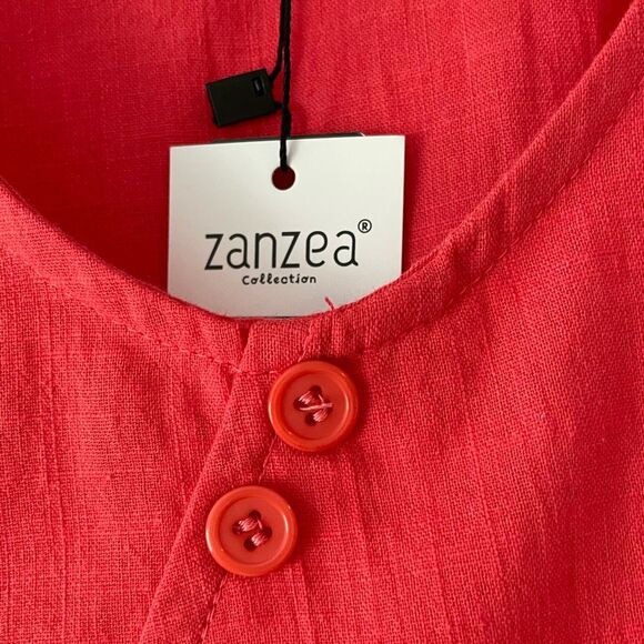 Zanzea Coral Colored 100% Cotton Wrap Top Size: XL, NWT - Picture 5 of 7